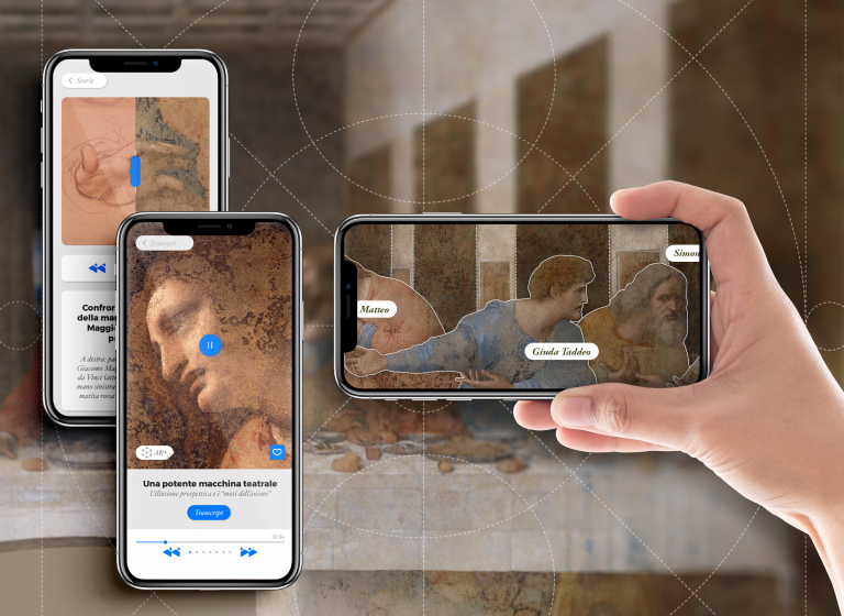 Vista dell'app del Cenacolo Vinciniano